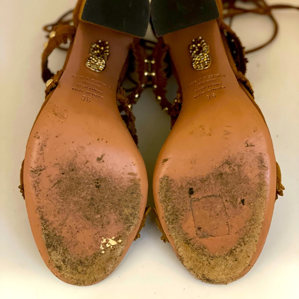 Aquazzura Suede Tulum Sandal - Picture 6 of 7